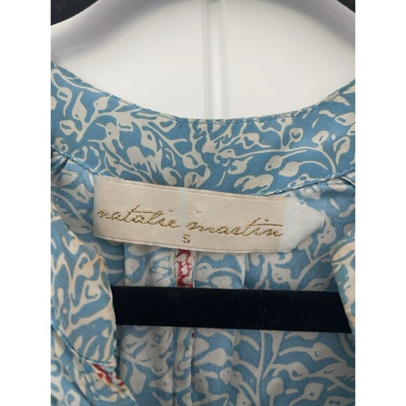 Natalie Martin Fiore A Line Maxi Dress Silk V-Neck Button Long Sleeve S MSRP$390 - Picture 3 of 4